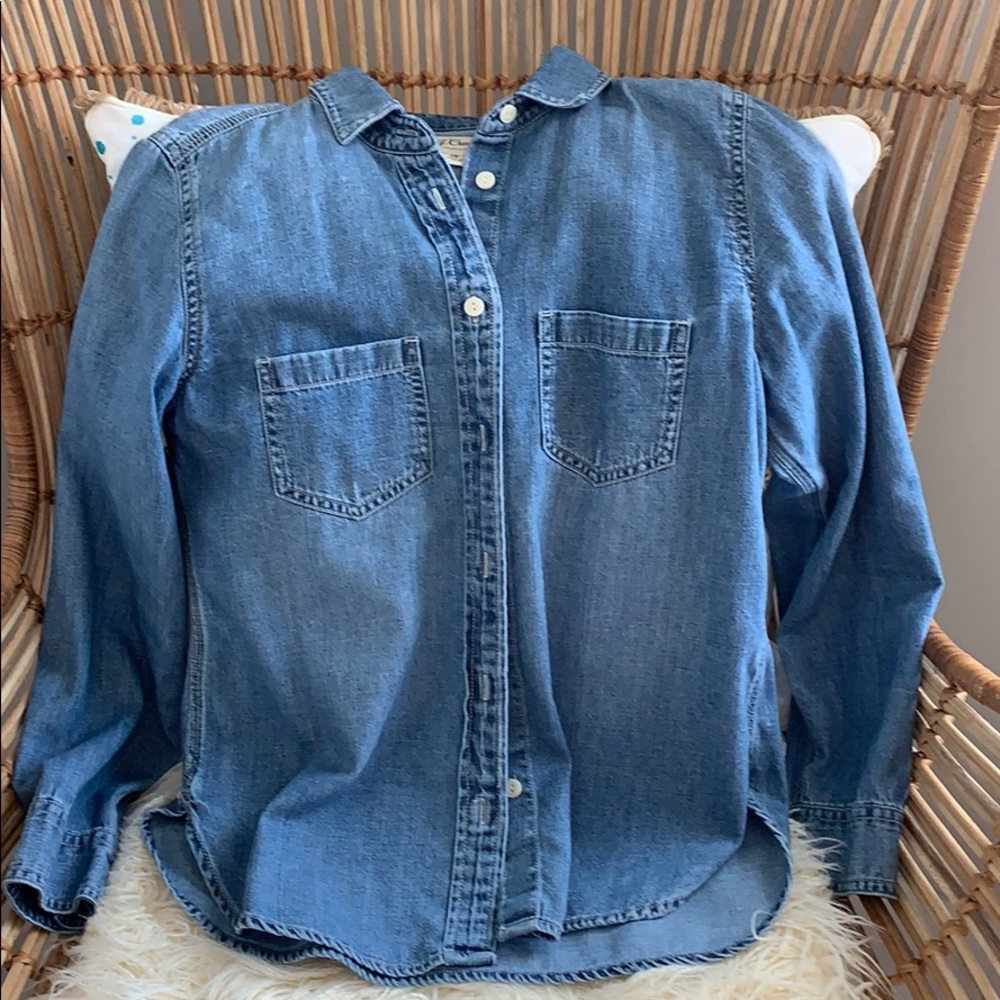 Jcrew slightly distressed chambray shirt